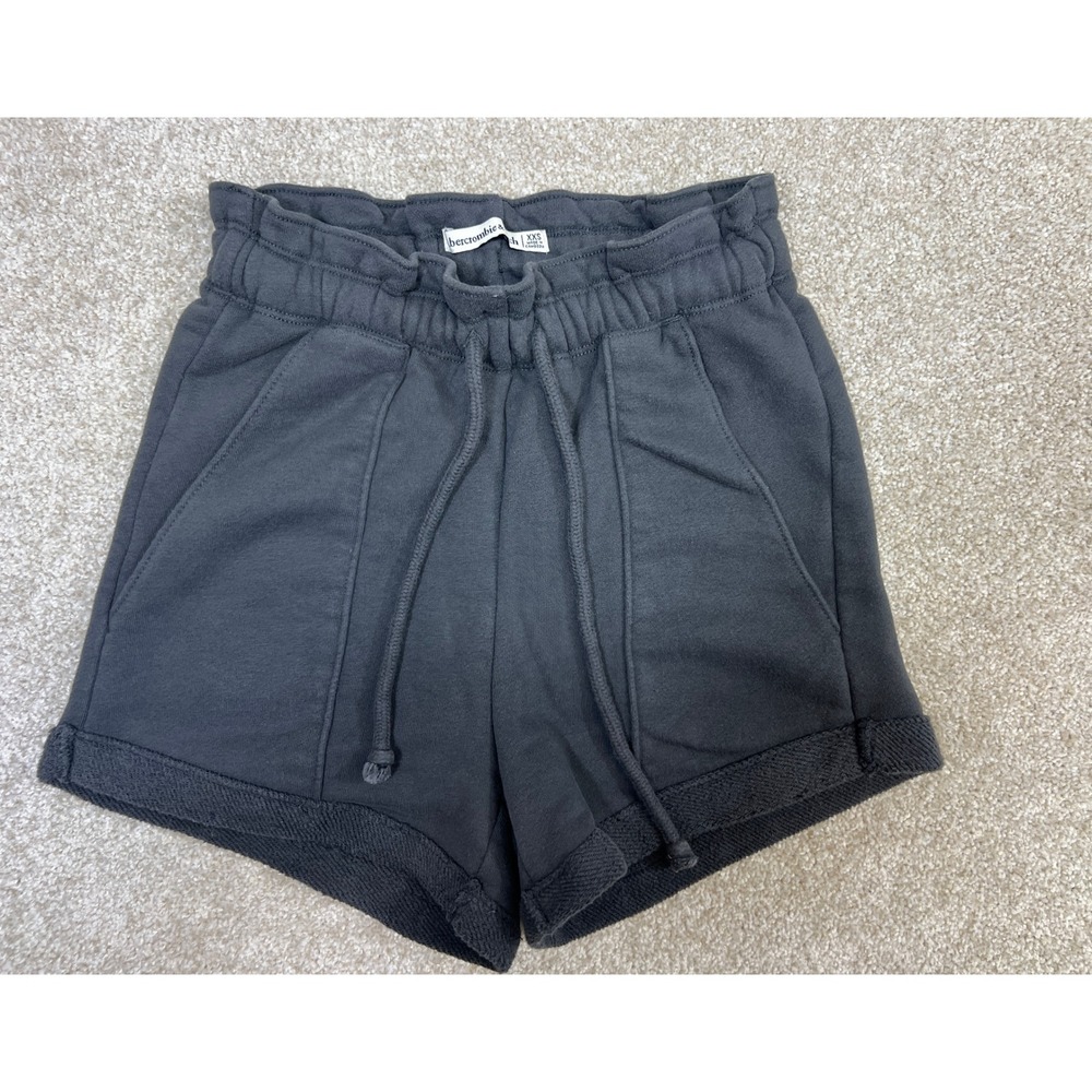 Abercrombie & Fitch Women's Charcoal Gray Drawstring Elastic Sweat‎ Shorts XXS